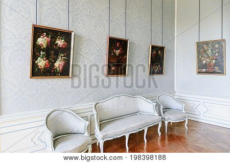 VALTICE, THE CZECH REPUBLIC - JUNE 31, 2017: Valtice castle in Czech republic. National cultural monument, originally a gothic castle and former residence of Liechtenstein family. Castle is listed on the UNESCO World Cultural Heritage list.
