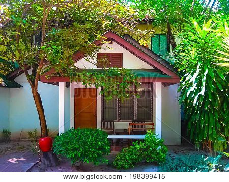 Railay, Krabi, Thailand - February 02, 2010: The suit bungalow at Sand Sea Resort at tropical Thailand island at Railay, Krabi, Thailand on February 02, 2010