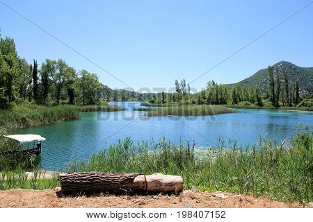 View On The Bacina Lakes In Croatia