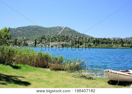 View On The Bacina Lakes In Croatia