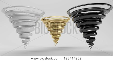 Three High Quality Tornao Inside A Stage 3D Rendering