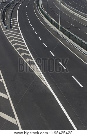 Multiband asphalt track removed from bridge height