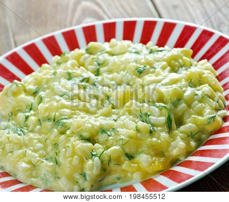 zucca risotto - risotto with pumpkin, , close up meal