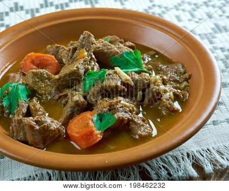 Czech beef goulash . close up meal