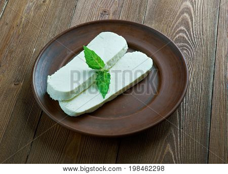 Tushuri Cheeses. Georgian cuisine,  close up meal