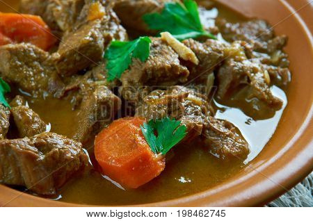 Czech beef goulash . close up up meal