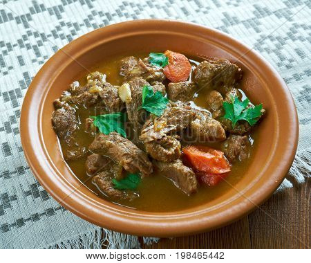 Czech beef goulash . close up meal