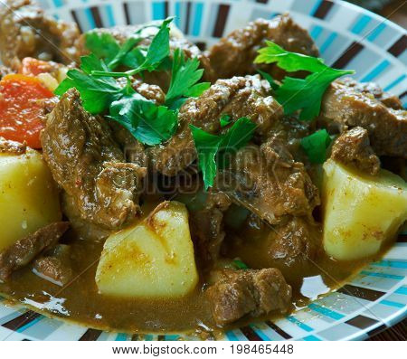 Czech beef goulash . close up meal