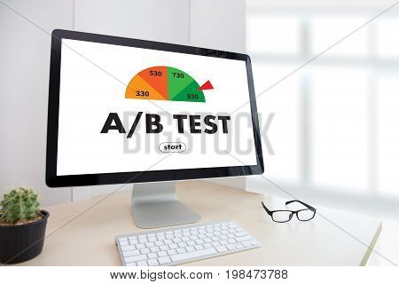 A/b Test Start And  A-b Comparison. Split Testing