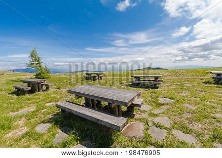 Beautiful landscape mountain and road view of Utsukushigahara is one of the most important and popular natural place in Nagano Japan.