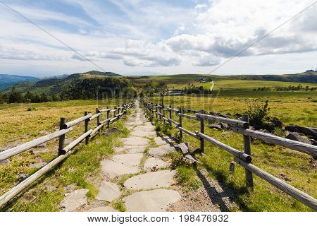 Beautiful landscape mountain view of Utsukushigahara is one of the most important and popular natural place in Nagano Japan.