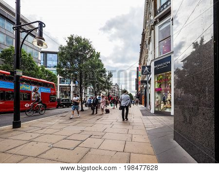 People In Oxford Street In London (hdr)