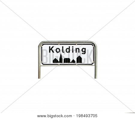 City sign for entry to Kolding city