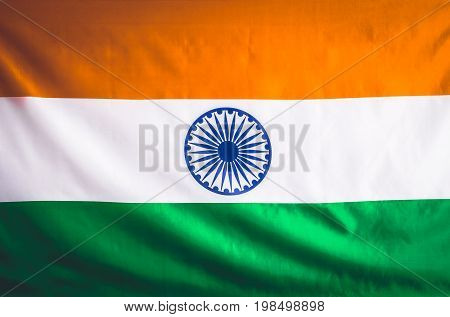 Flag of India. August 15th Independence Day of the Republic of India. Constitution day.