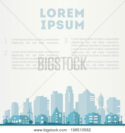 Paper material style illustration of an ecological city