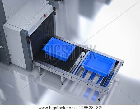 Empty Trays On Scanner Machine