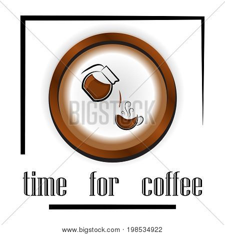 banner design for coffee shop restaurant menu cafeteria. There is always time for coffee.background with a coffee cup for cafe.Coffee banner for coffee break time.