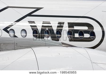 Demonstration Airplane Airbus A350 Xwb. Russia, Moscow. July 2017