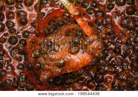 Currant black jam homemade the process of cooking