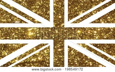 Golden Luxury Glitter United Kindom Uk Country Flag Icon