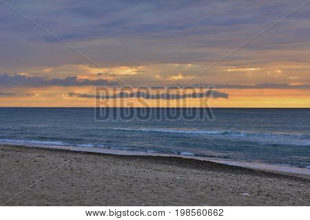 Sunset at the Jammerbugten Denmark. Lild Strand.