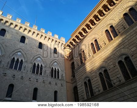 Palace in the sun. Photo taken in the beautiful evening sun of Tuscany.