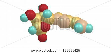 Ribavirin Molecular Structure Isolated On White