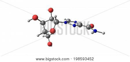 Ribavirin Molecular Structure Isolated On White