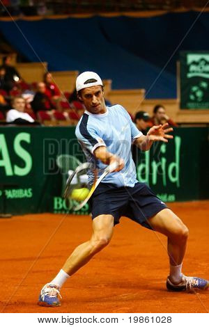 Werner Eschauer of Austria during his match against Bob Bryan  - Davis Cup Austria - USA 2008