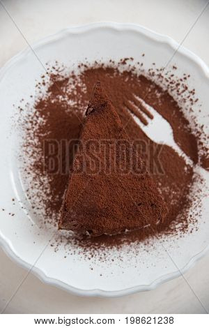 A slice of delicious chocolate tart gateaux