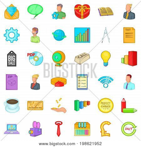 Internet marketing icons set. Cartoon style of 36 internet marketing vector icons for web isolated on white background