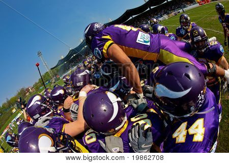 Wien, Österreich-13 April: österreichische Fußball-Liga: Wien-Vikings gewinnen 23: 15 gegen die Tyro