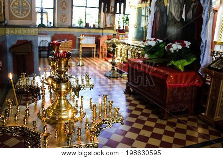 Alchevsk, Ukraine - April 28, 2017: Wedding Ceremony For Newlyweds In The Church