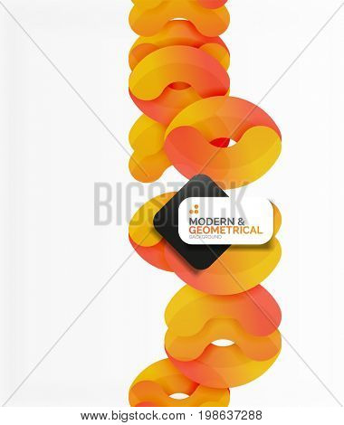 Abstract color geometric round shapes on white - elements with shadow, colorful composition