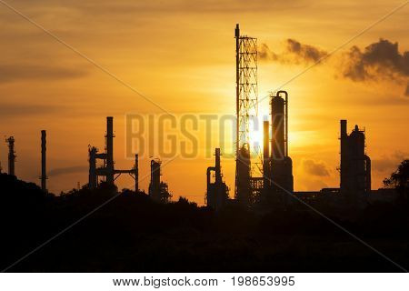 Oil refinery energy iindustrial plantn chemical silhouette
