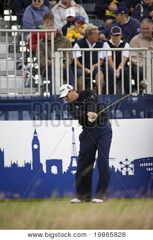 KENT UK 6. JULI. Englands David Howell konkurrerer på PGA Europa Tour europæiske Open på Londo