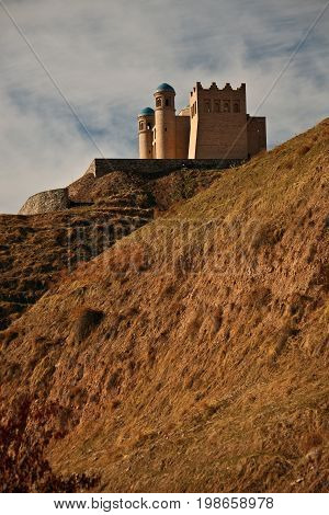 Fortress on the hillside at the district administrative center Balgowan Khatlon region Tajikistan