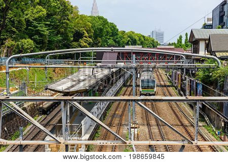 Jr Train Of Yamanote Line To Harajuku