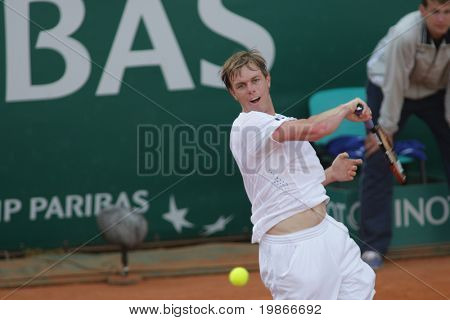 MONTE CARLO MONACO APRIL 25 amerikanske Sam Querry konkurrerer i finalen i ATP Masters turneringen