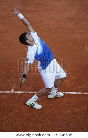 MONTE CARLO MONACO 25 APRIL, Servische Novack Đoković concurreren in de ATP Masters tournament in Mont