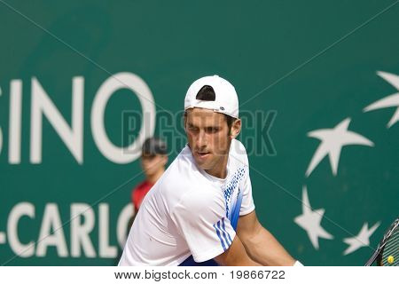 MONTE CARLO MONACO 25 APRIL, Servische Novack Đoković concurreren in de ATP Masters tournament in Mo