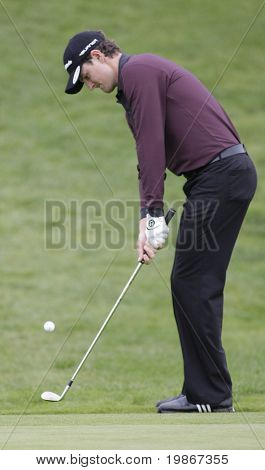 GLENEAGLES Schottland 29 AUGUST, Englands Justin Rose Schuß Chip spielen im Wettbewerb in der Joh