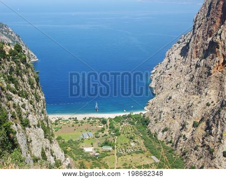 butterfly valley high view canyon fethiye turkey