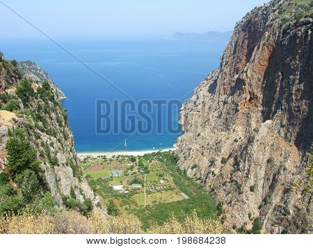 butterfly valley high view canyon fethiye turkey