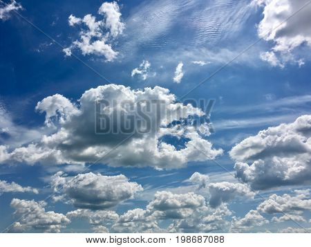 Azure Cirrocumulus in a varied blue sky