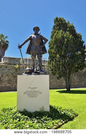 Diogo De Meneses Monument In Cascais, Portugal
