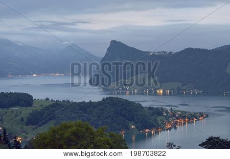 View of Lake Lucerne in Switzerland
