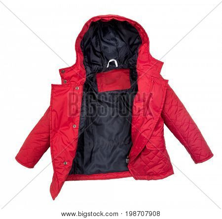 Childrens Women winter jacket isolated on white background.