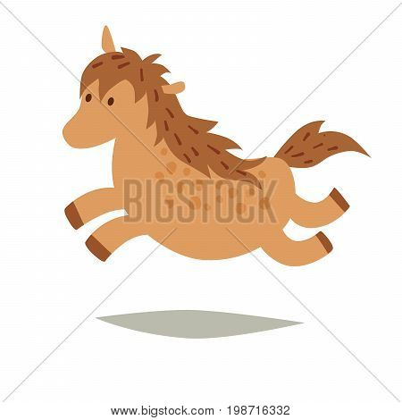 Pone vector icons isolated on white background. Icelandic cartoon horse with long forelock