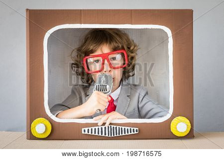 Child Playing With Cartoon Tv